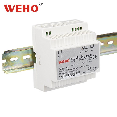 WEHO DR Serisi Ac To Dc Endüstriyel DR-60 60W Din Rayı 5V-24V Güç Kaynağı Led İçin